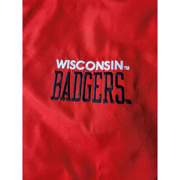 WISCONSIN BADGERS Knights Apparel Red White Pullover Windbreaker Jacket NWT SZ L - Picture 4 of 11